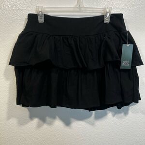 Wild Fable Black Tiered Mini Skirt